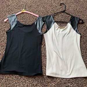 Express leather trimmed tanks